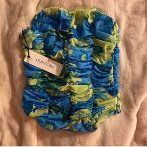 Glassons blue floral corset top.